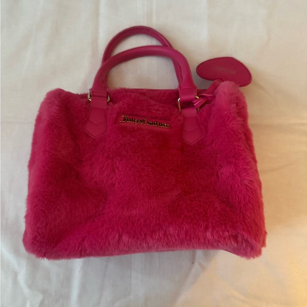 Juicy Couture Vibrant Pink Furry Satchel